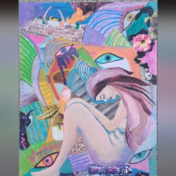 "Mind on Fire" Limited Edition Archival Print of Original Mixed Media Artwork - Picture 1 of 1